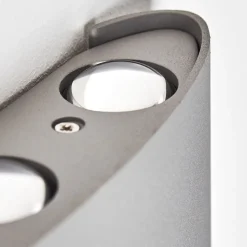 Abaiang Applique Murale D'Exterieur Led Argente, 6 Lumieres