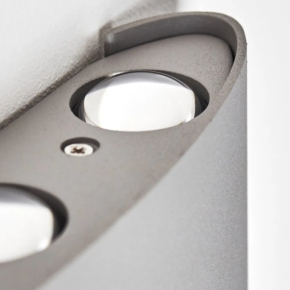 Abaiang Applique Murale D'Exterieur Led Argente, 6 Lumieres