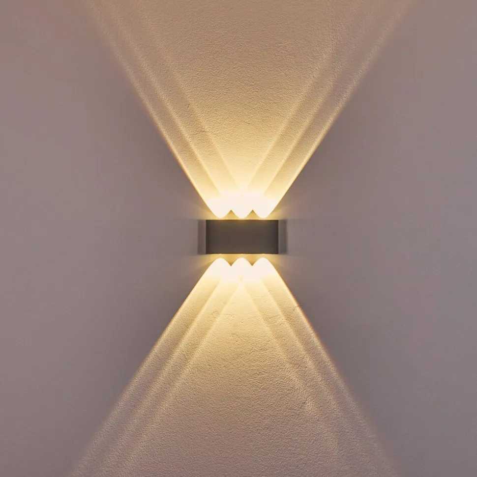 Abaiang Applique Murale D'Exterieur Led Argente, 6 Lumieres