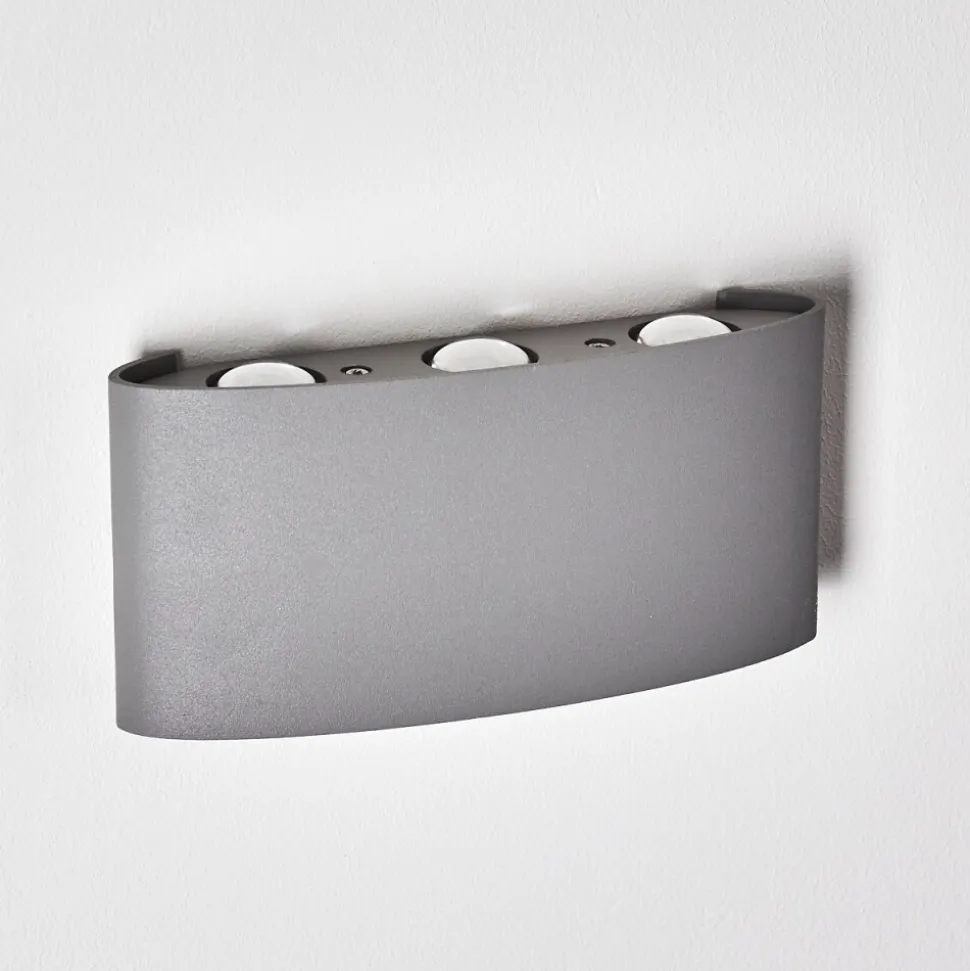 Abaiang Applique Murale D'Exterieur Led Argente, 6 Lumieres