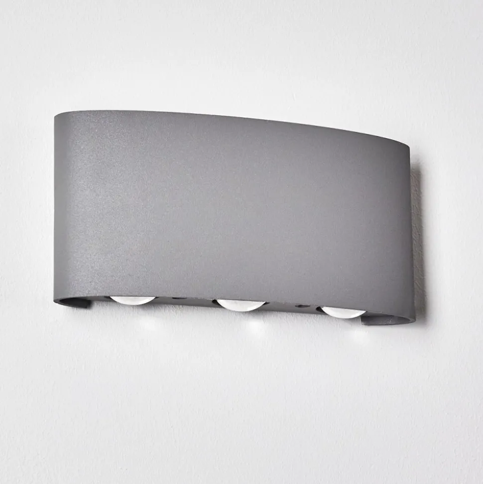 Abaiang Applique Murale D'Exterieur Led Argente, 6 Lumieres