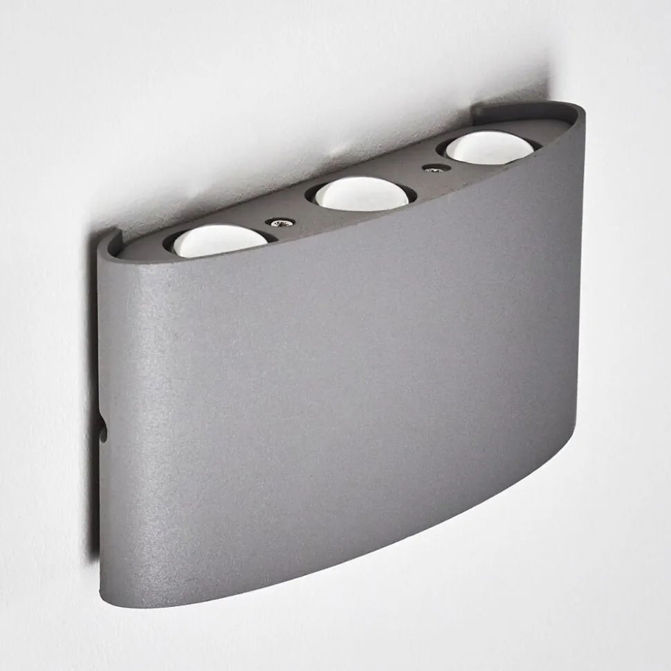 Abaiang Applique Murale D'Exterieur Led Argente, 6 Lumieres
