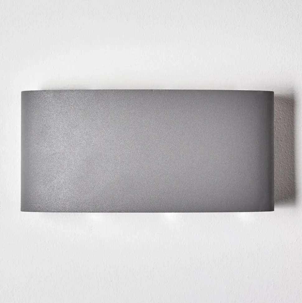 Abaiang Applique Murale D'Exterieur Led Argente, 6 Lumieres