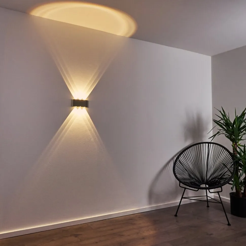 Abaiang Applique Murale D'Exterieur Led Argente, 6 Lumieres