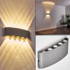 Abaiang Applique Murale D'Exterieur Led Argente, 10 Lumieres