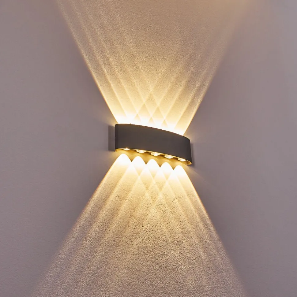 Abaiang Applique Murale D'Exterieur Led Argente, 10 Lumieres