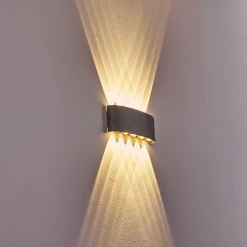 Abaiang Applique Murale D'Exterieur Led Argente, 10 Lumieres