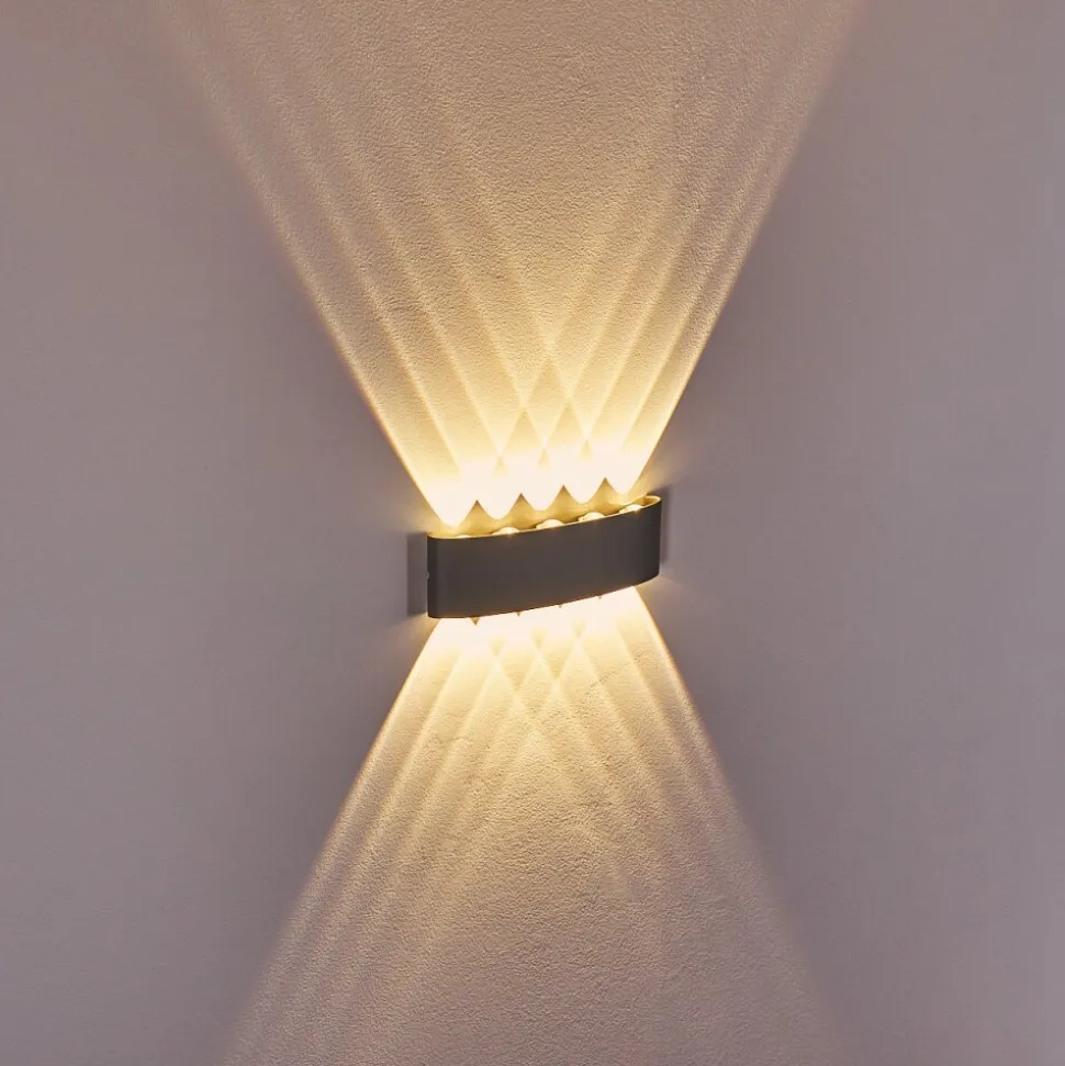 Abaiang Applique Murale D'Exterieur Led Argente, 10 Lumieres