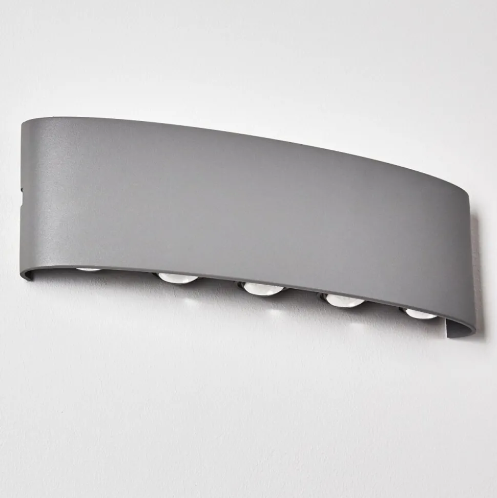 Abaiang Applique Murale D'Exterieur Led Argente, 10 Lumieres