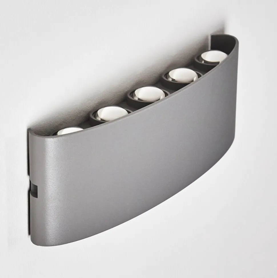 Abaiang Applique Murale D'Exterieur Led Argente, 10 Lumieres