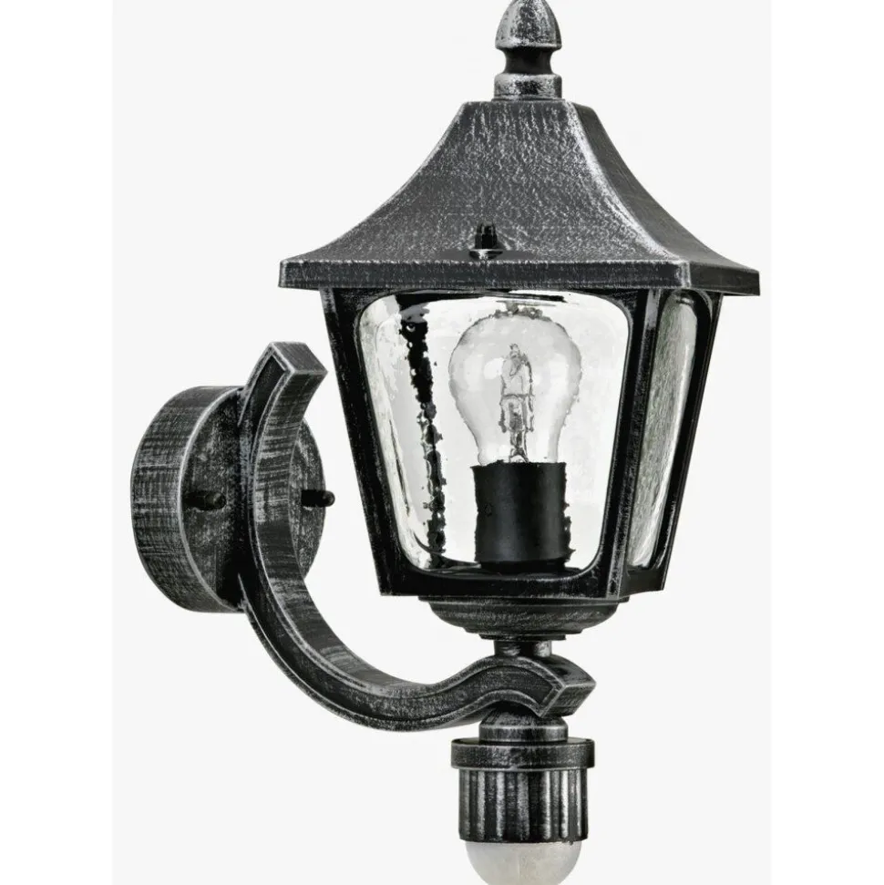 Applique Exterieure Albert 1822 Noir, Argente, 1 Lumiere, Detecteur De Mouvement