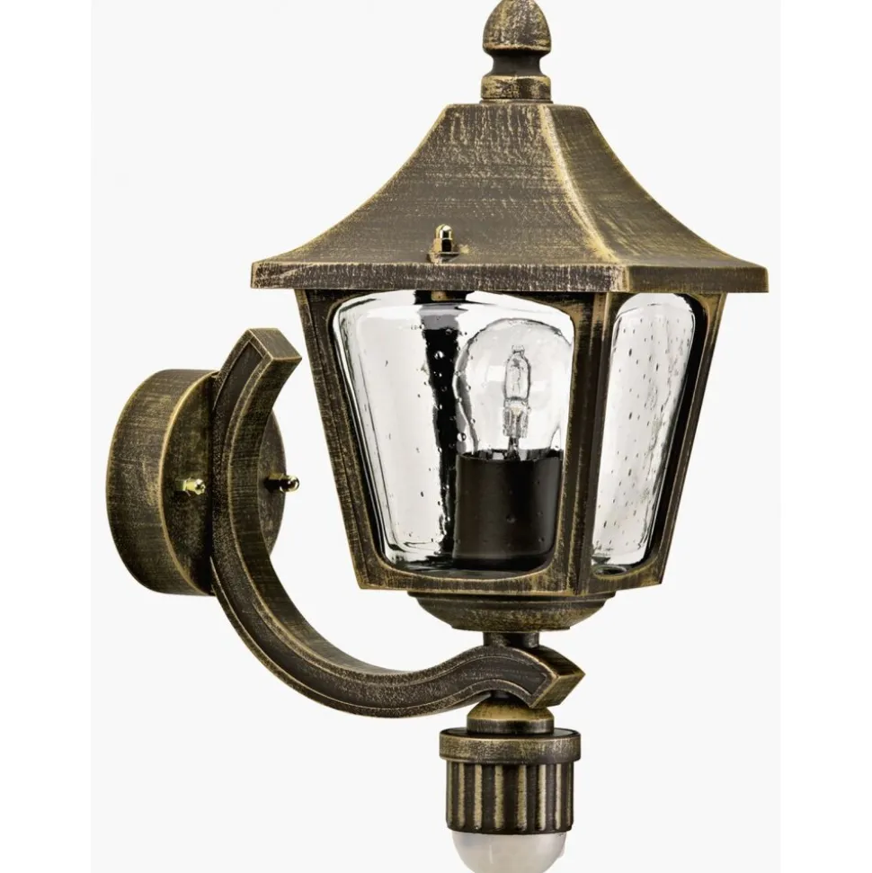 Applique Exterieure Albert 822 Brun, Laiton, 1 Lumiere, Detecteur De Mouvement