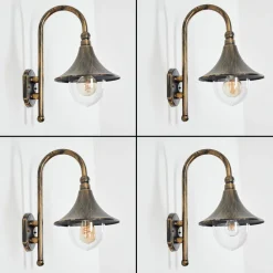 Applique Exterieure Elgin Noir Dore, 1 Lumiere