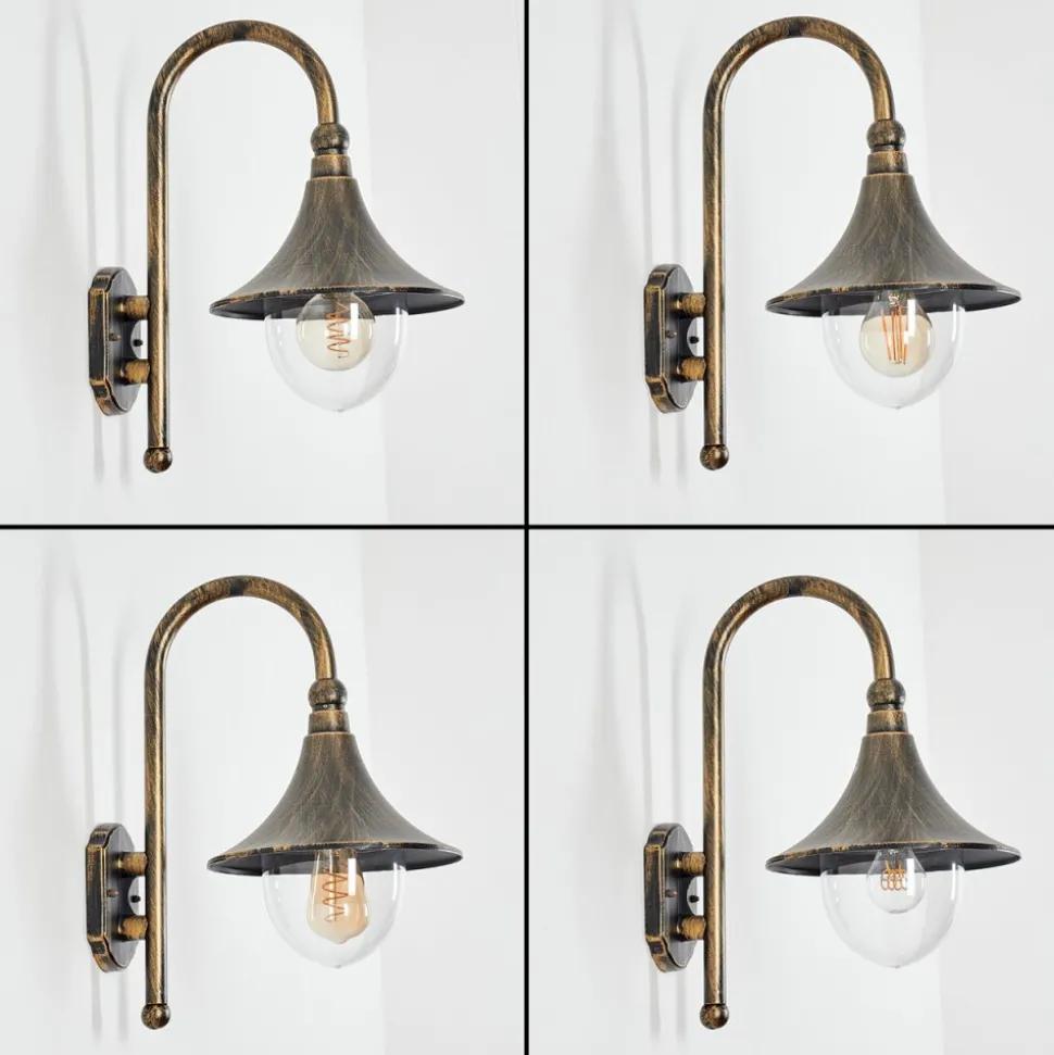 Applique Exterieure Elgin Noir Dore, 1 Lumiere