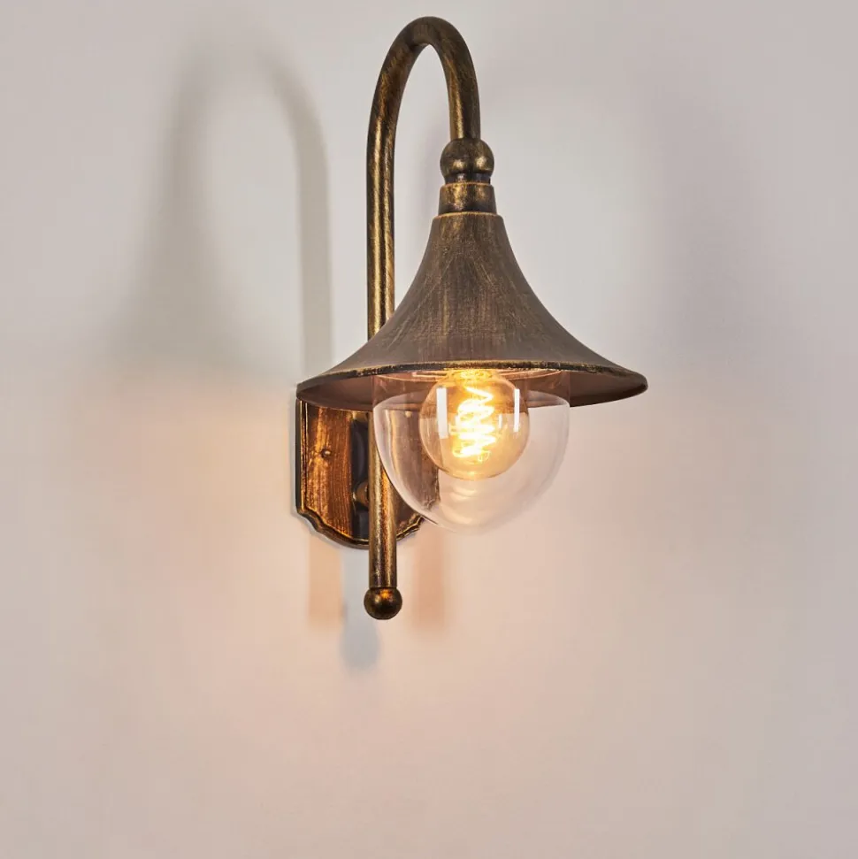 Applique Exterieure Elgin Noir Dore, 1 Lumiere