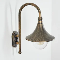 Applique Exterieure Elgin Noir Dore, 1 Lumiere