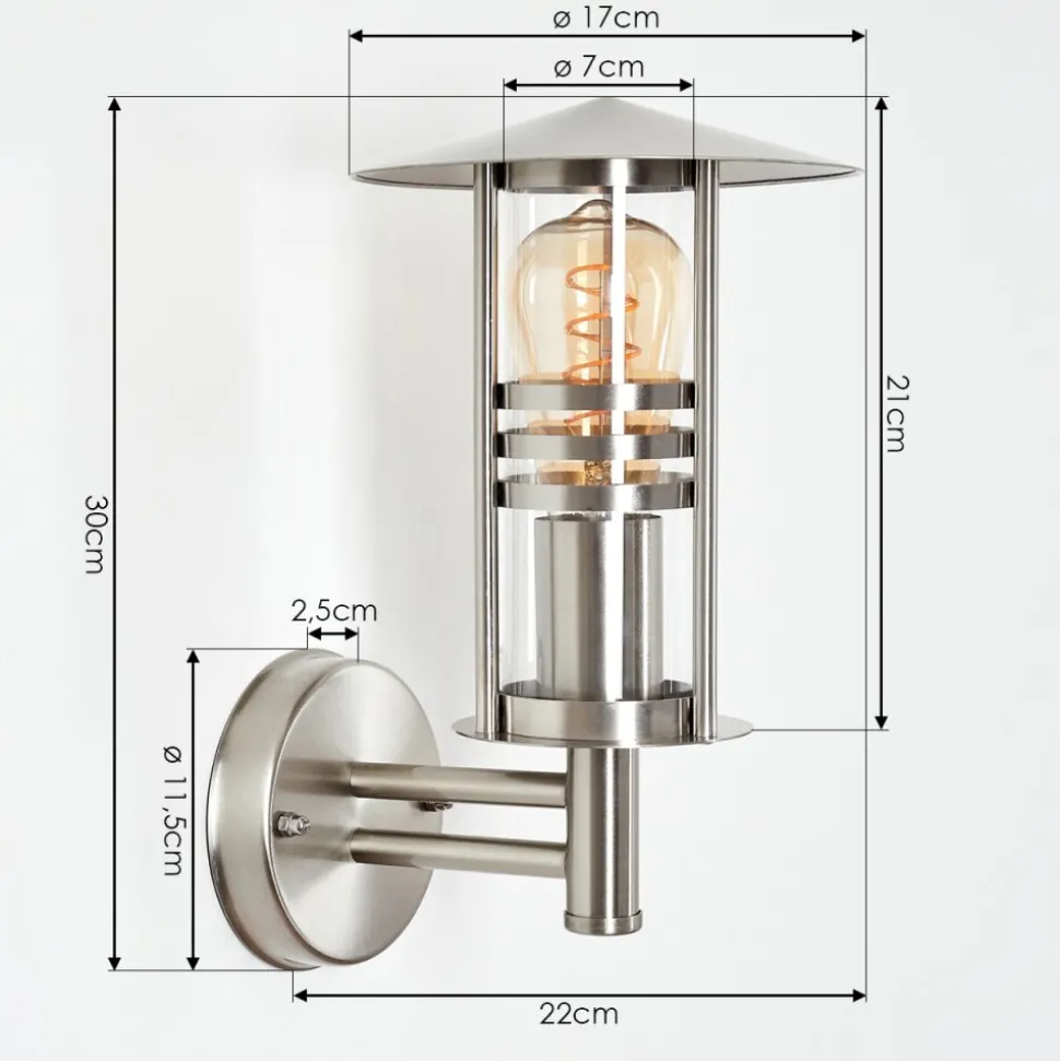 Applique Exterieure Forli Acier Inoxydable, Transparent, 1 Lumiere