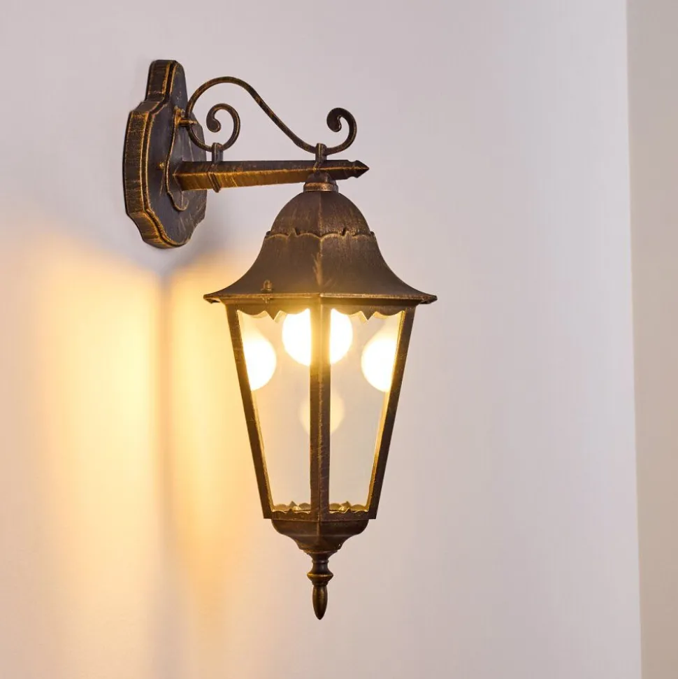 Applique Exterieure Hongkong Brun Dore, 1 Lumiere