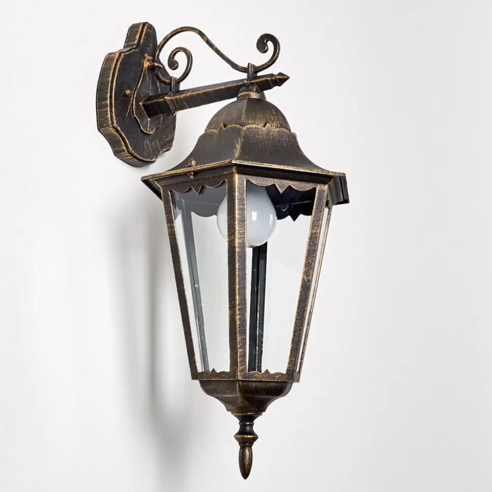 Applique Exterieure Hongkong Brun Dore, 1 Lumiere