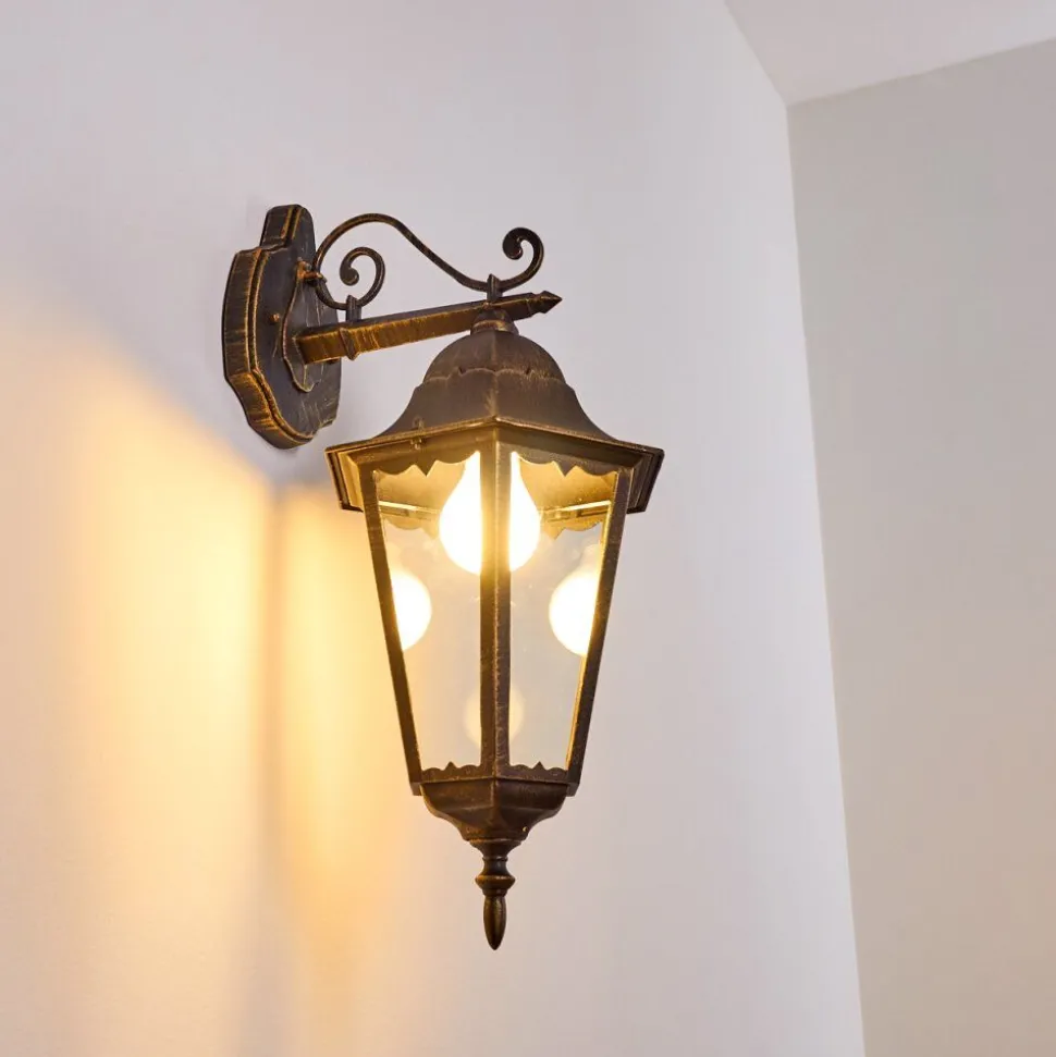 Applique Exterieure Hongkong Brun Dore, 1 Lumiere