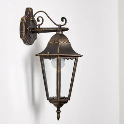 Applique Exterieure Hongkong Brun Dore, 1 Lumiere