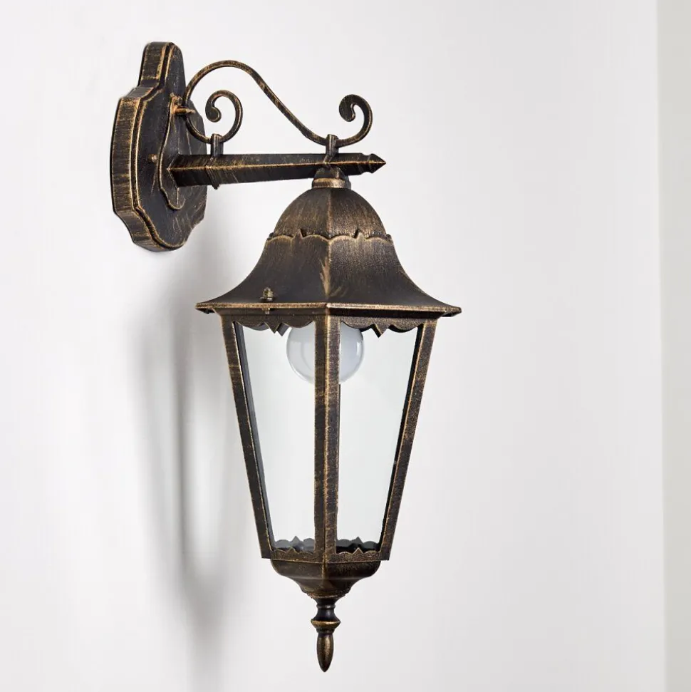 Applique Exterieure Hongkong Brun Dore, 1 Lumiere