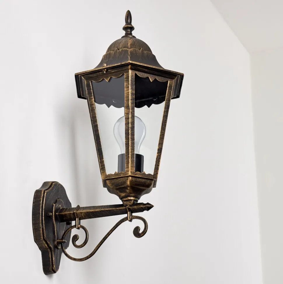 Applique Exterieure Hongkong Brun Dore, 1 Lumiere