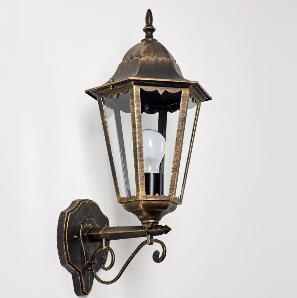 Applique Exterieure Hongkong Brun Dore, 1 Lumiere