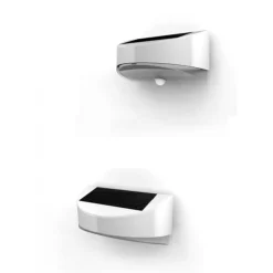 Applique Exterieure Lutec Bread Led Argente, 1 Lumiere, Detecteur De Mouvement