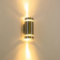 Applique Exterieure Maturin Acier Inoxydable, 2 Lumieres