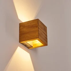 Applique Murale Adak Led Bois Fonce, 1 Lumiere