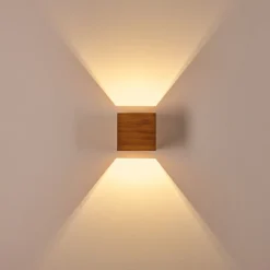 Applique Murale Adak Led Bois Fonce, 1 Lumiere