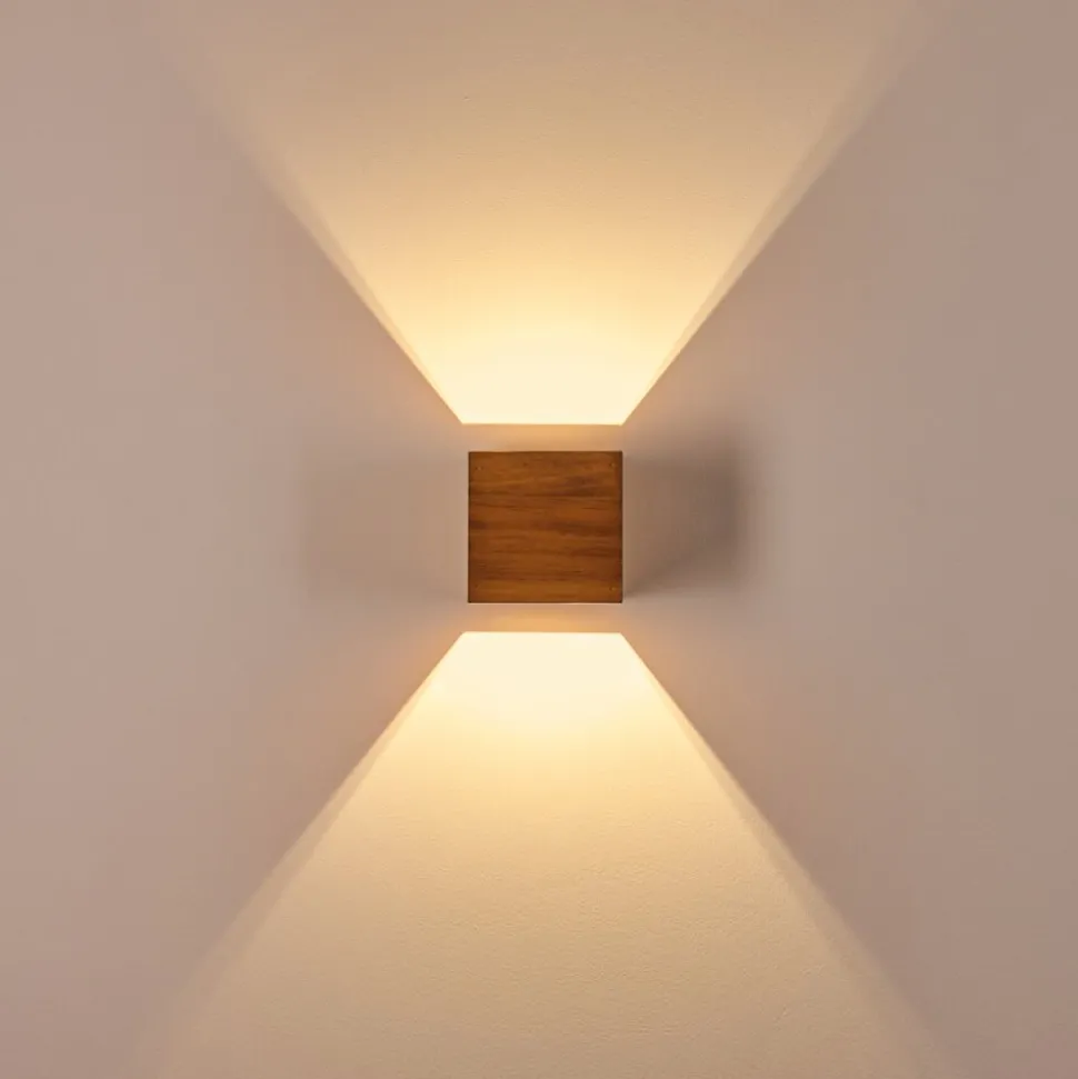 Applique Murale Adak Led Bois Fonce, 1 Lumiere
