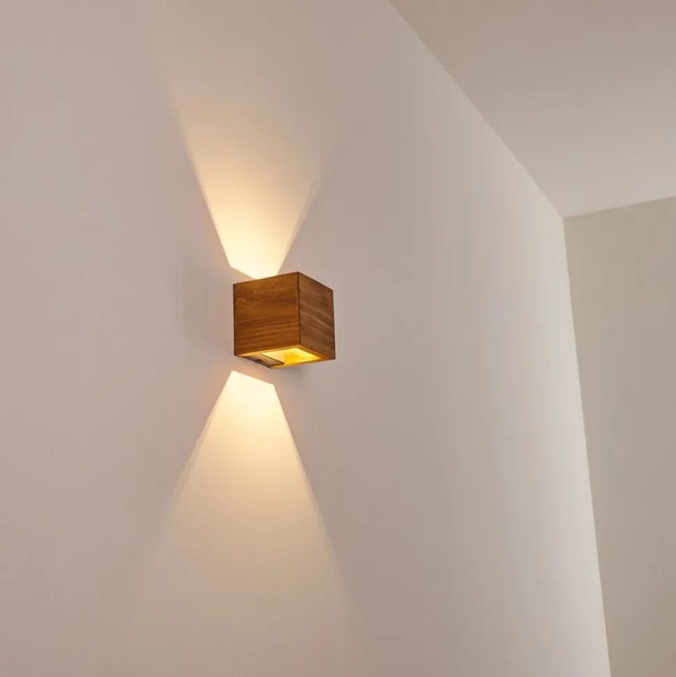 Applique Murale Adak Led Bois Fonce, 1 Lumiere