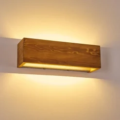 Applique Murale Adak Led Bois Fonce, 1 Lumiere