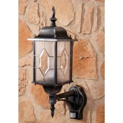 Applique Murale Amapala Noir, 1 Lumiere, Detecteur De Mouvement