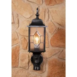 Applique Murale Amapala Noir, 1 Lumiere, Detecteur De Mouvement