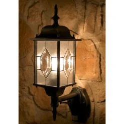 Applique Murale Amapala Noir, 1 Lumiere, Detecteur De Mouvement