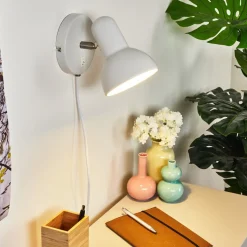 Applique Murale Ambousi Chrome, Blanc, 1 Lumiere