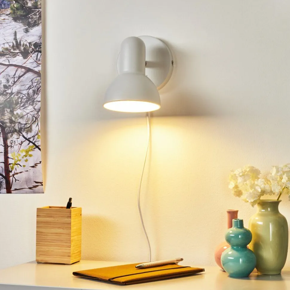 Applique Murale Ambousi Chrome, Blanc, 1 Lumiere
