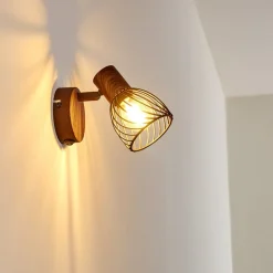 Applique Murale Arjen Bois Fonce, Rouille, 1 Lumiere