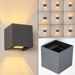 Applique Murale Badajoz Led Anthracite, 1 Lumiere