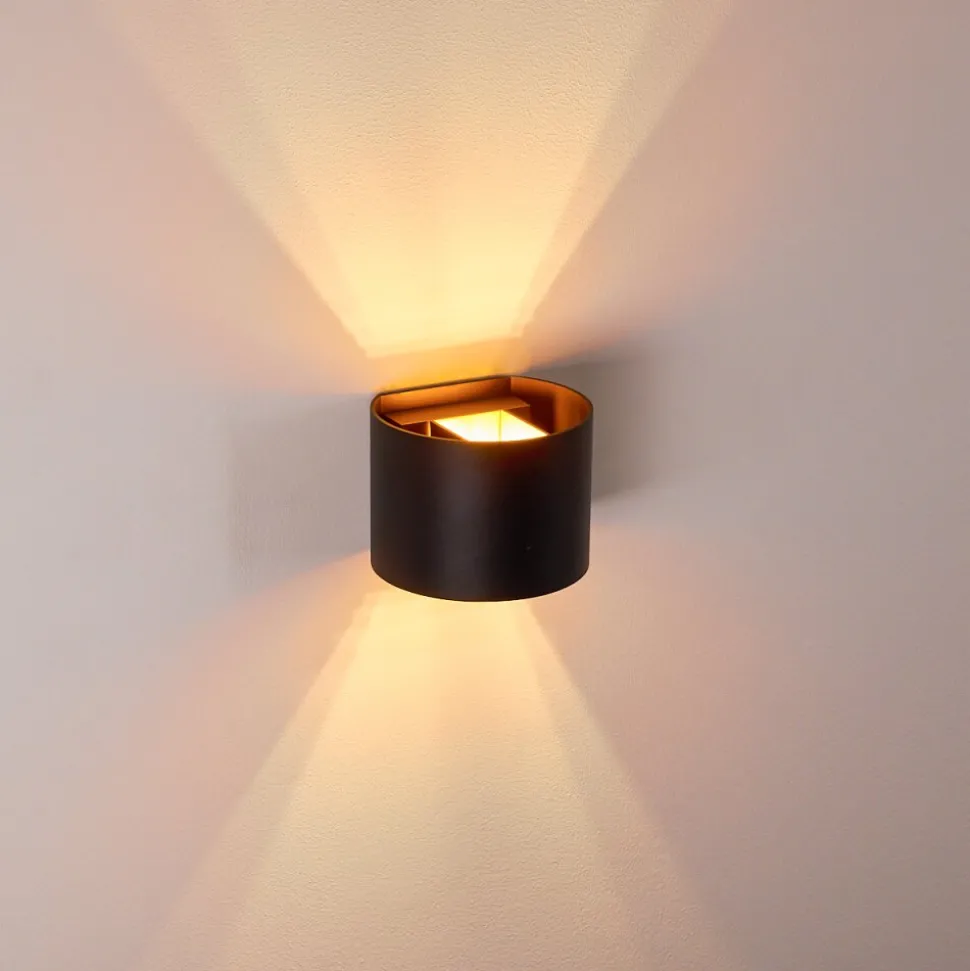 Applique Murale Badajoz Led Cuivre, Noir, 1 Lumiere