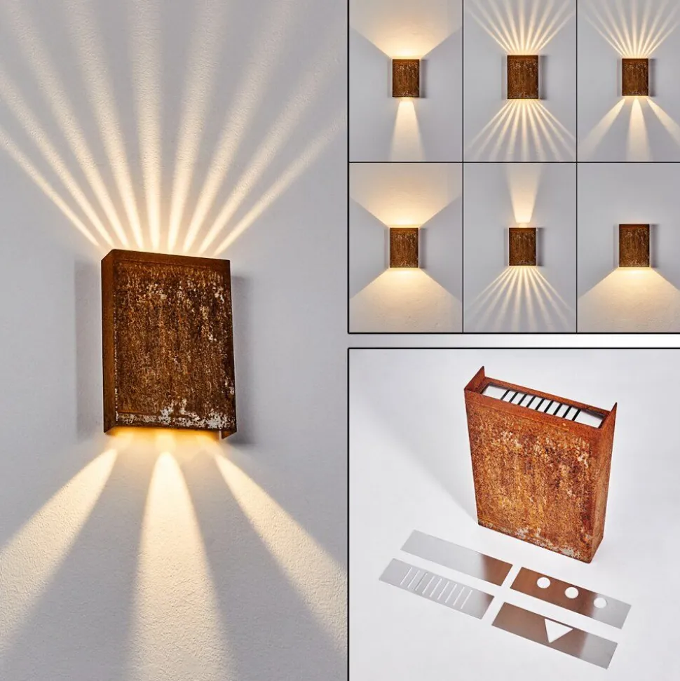 Applique Murale Benin Led Rouille, 2 Lumieres