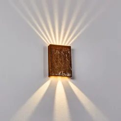 Applique Murale Benin Led Rouille, 2 Lumieres