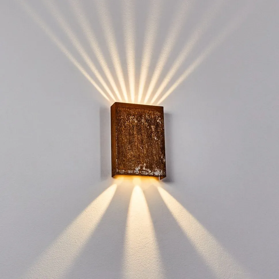 Applique Murale Benin Led Rouille, 2 Lumieres