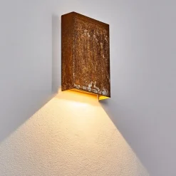 Applique Murale Benin Led Rouille, 2 Lumieres
