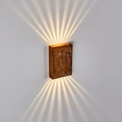 Applique Murale Benin Led Rouille, 2 Lumieres