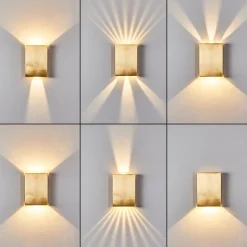 Applique Murale Benin Led Laiton, 2 Lumieres