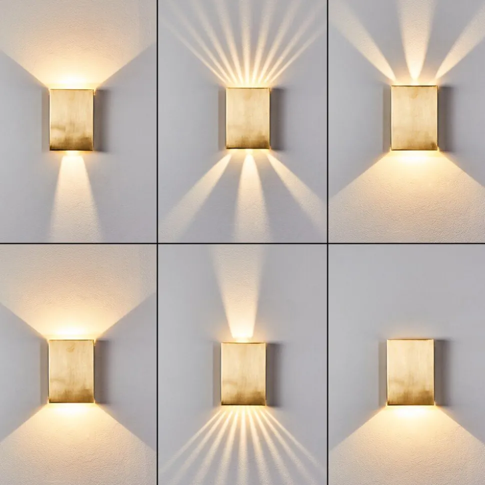 Applique Murale Benin Led Laiton, 2 Lumieres